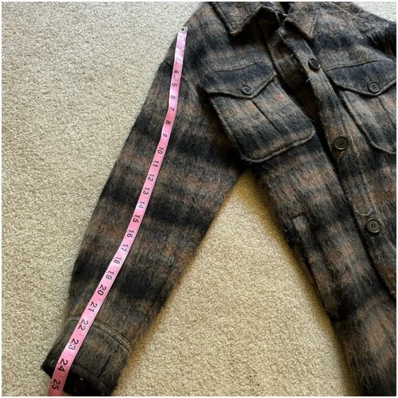 Avec Les Filles Longline Plaid Fuzzy Shacket S - Picture 16 of 16